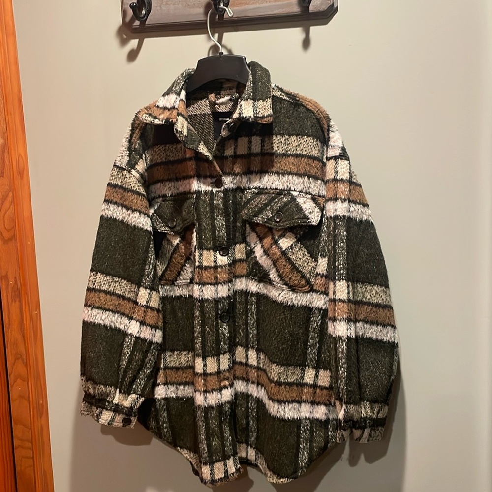 Cotton On Oversized Plaid Shacket, Size S.